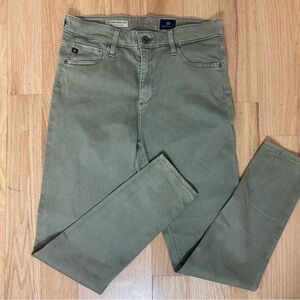AG adriano goldschmied green The Farrah Skinny Crop jeans size 28